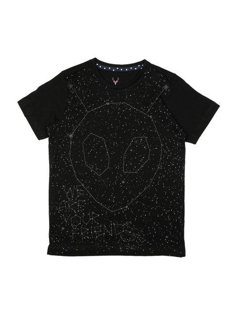 

Allen Solly Junior Boys Black Printed Round Neck T-shirt