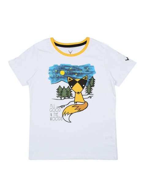 

Allen Solly Junior Boys White Printed Round Neck T-shirt