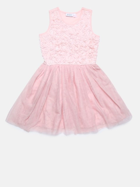 

The Childrens Place Girls Pink Embellished Fit and Flare Dress