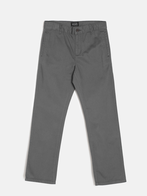 

The Childrens Place Boys Grey Regular Fit Solid Chinos