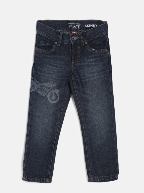 

The Childrens Place Boys Blue MOTORCYCLE Skinny Fit Mid-Rise Clean Look Jeans