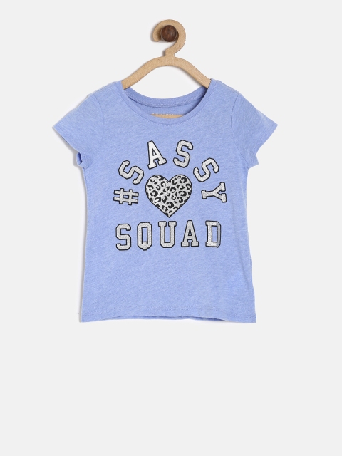 

The Childrens Place Girls Blue Printed Round Neck T-shirt