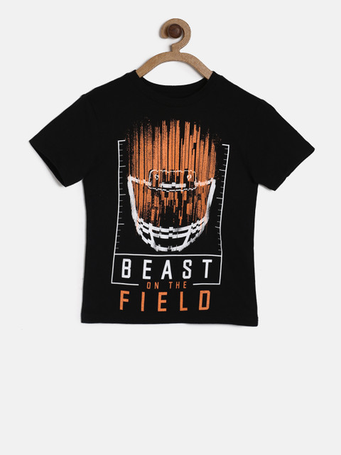 

The Childrens Place Boys Black Printed Round Neck T-shirt