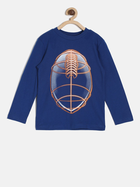 

The Childrens Place Boys Blue Printed Round Neck T-shirt