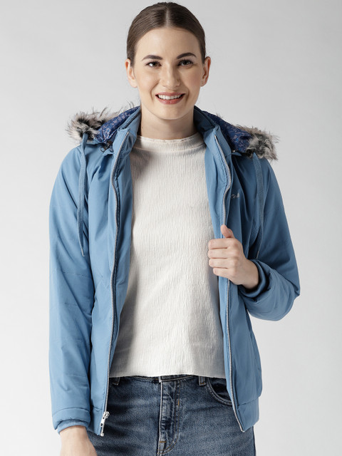 

Fort Collins Women Blue Solid Parka Jacket