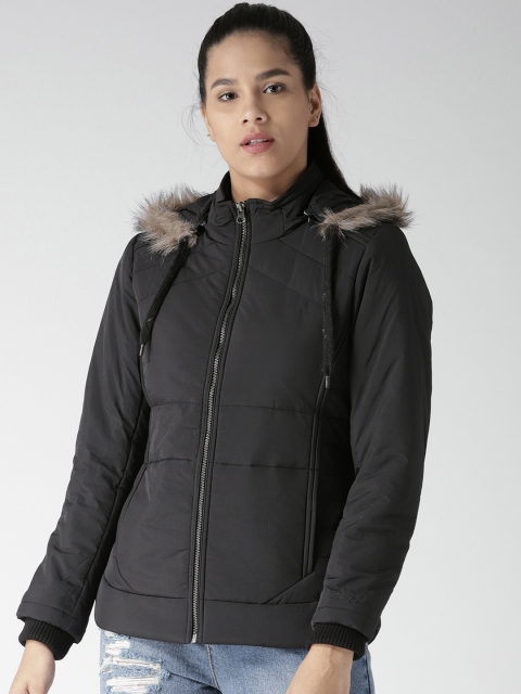 

Fort Collins Women Black Solid Parka Jacket