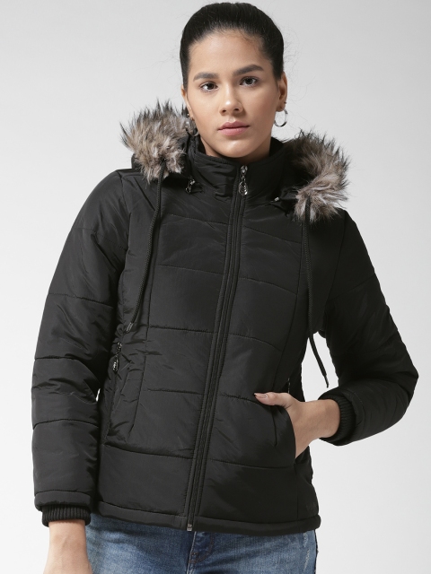 

Fort Collins Women Black Solid Parka Jacket