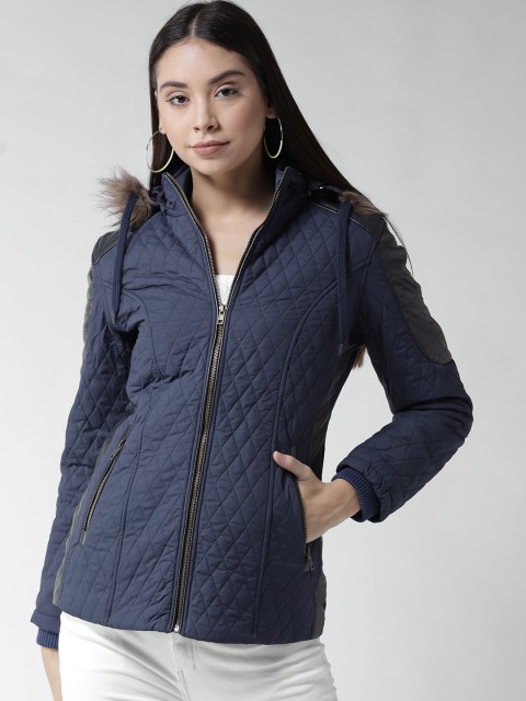 

Fort Collins Women Navy Quilted Parka Jacket, Navy blue