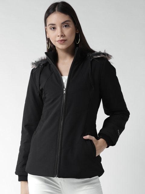 

Fort Collins Women Black Solid Parka Jacket