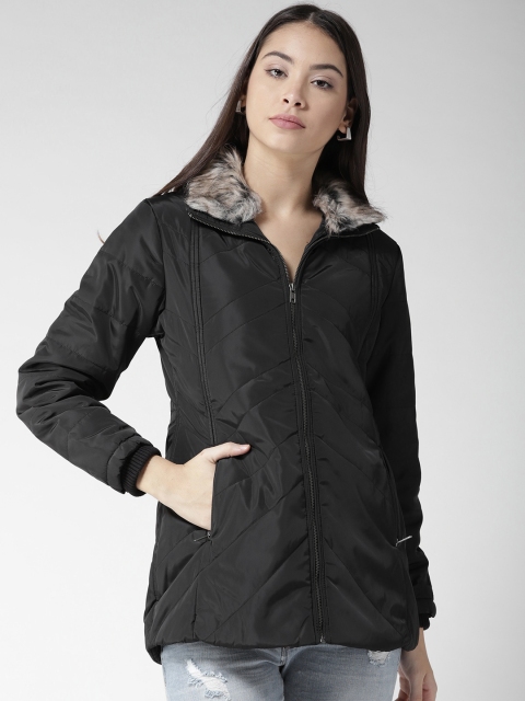 

Fort Collins Women Black Solid Padded Jacket