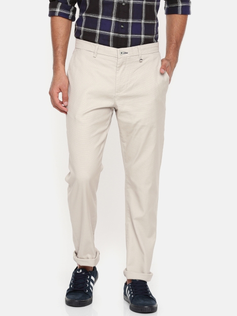 

Blackberrys Men Beige Sharp Regular Fit Solid Trousers