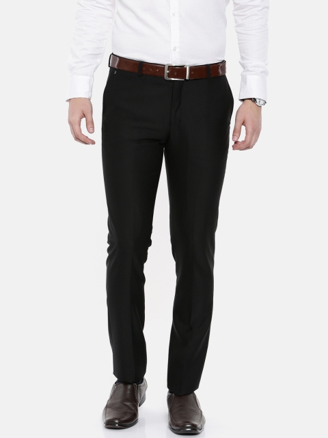 

Blackberrys Men Black Tapered Fit Solid Formal Trousers
