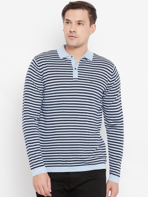 

Blackberrys Men Blue Striped Pullover