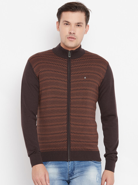 

Blackberrys Men Brown Self Design Cardigan