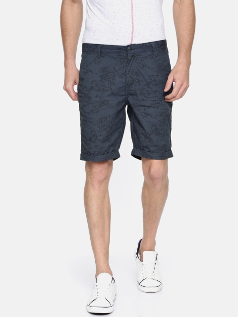 

Blackberrys Men Navy Blue Printed Shorts