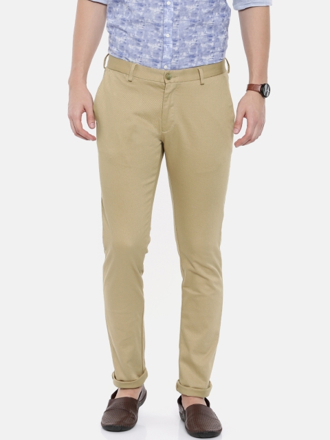 

Blackberrys Men Beige Sharp Slim Fit Solid Chinos