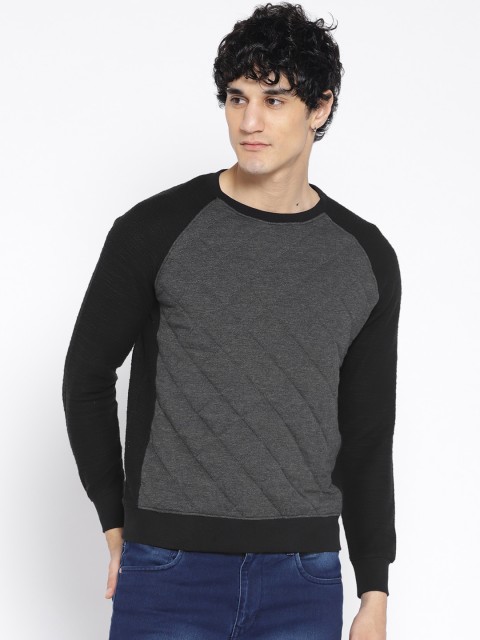 

Blackberrys Men Black & Grey Colourblocked Sweatshirt