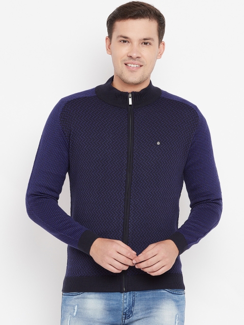 

Blackberrys Men Blue Self Design Cardigan