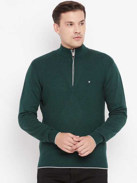 

Blackberrys Men Green Self-Design Sweater
