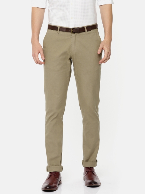 

Blackberrys Men Khaki Brown Regular Fit Solid Smart Casual Trousers