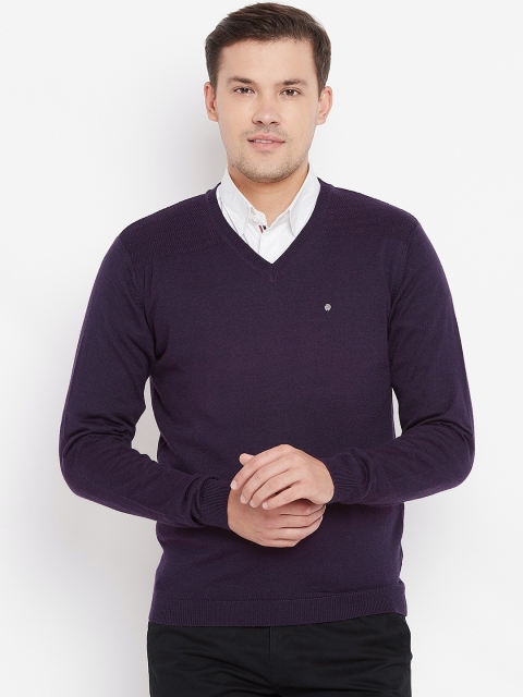 

Blackberrys Men Aubergine Solid Pullover, Purple