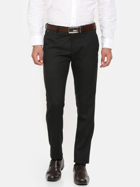 

Blackberrys Men Black Tapered Fit Solid Formal Trousers