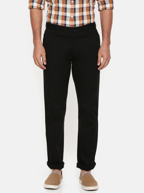 

Blackberrys Men Black Sharp Regular Fit Solid Regular Trousers