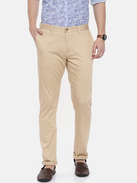 

Blackberrys Men Beige Sharp Slim Fit Solid Chinos