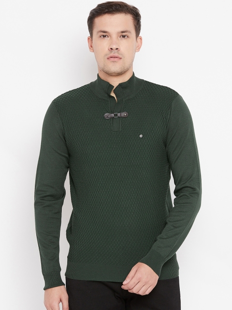 

Blackberrys Men Green Self Design Pullover