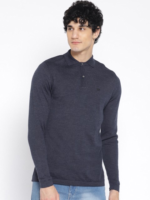 

Blackberrys Men Navy Blue Solid Pullover