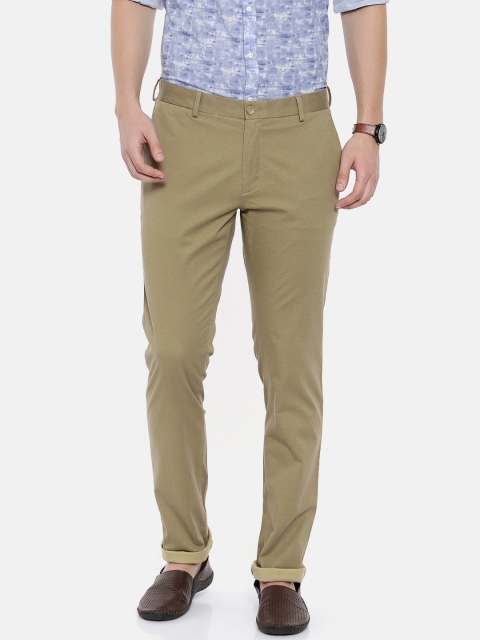 

Blackberrys Men Khaki Slim Fit Printed Regular Trousers