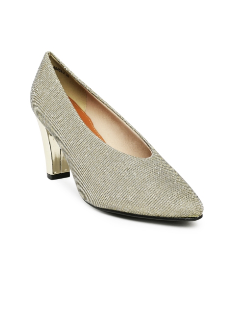 

Tresmode Women Gold-Toned Striped Pumps