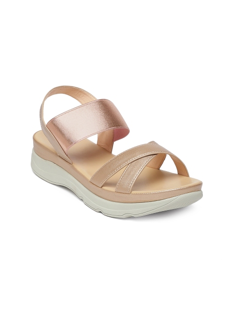 

Tresmode Women Beige & Rose Gold Colourblocked Sandals