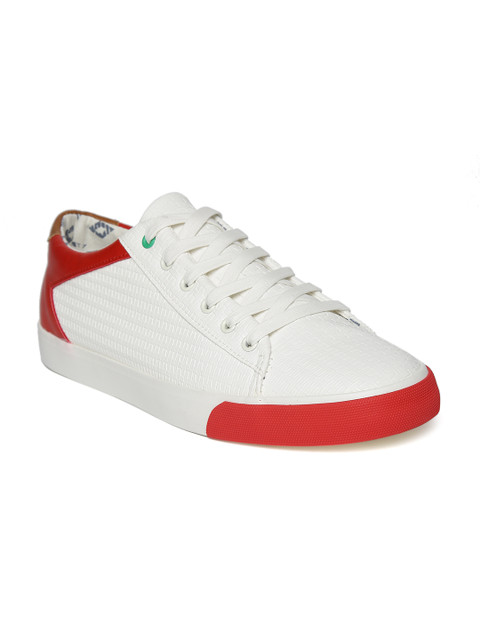 

United Colors of Benetton Men White Textured Sneakers