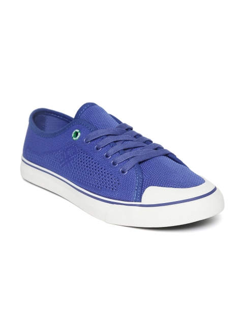 

United Colors of Benetton Men Blue Woven Design Sneakers