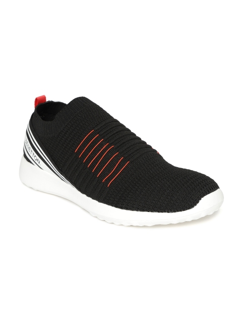 

United Colors of Benetton Men Black Slip-On Sneakers