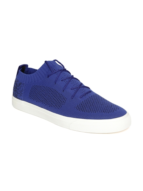 

United Colors of Benetton Men Blue Woven Design Sneakers