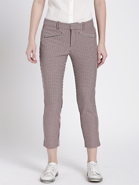

GAP Women's Red & Black Skinny Ankle Pants in Bi-Stretch
