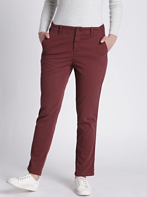 

GAP Women's Burgundy Girlfriend Twill Stripe Chinos in Color