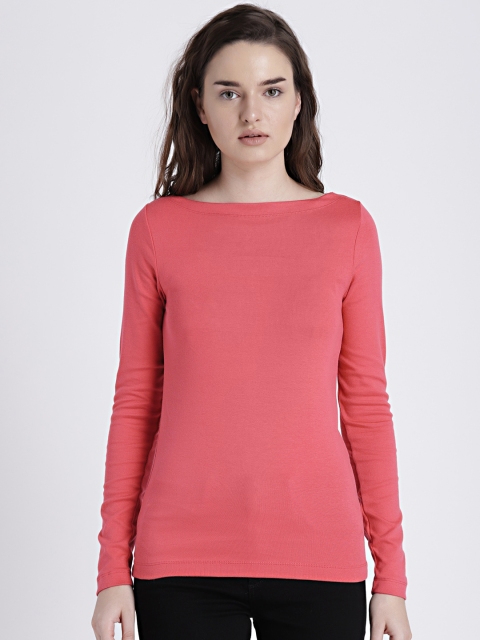 

GAP Women's Pink Modern Long Sleeve Boatneck Tee