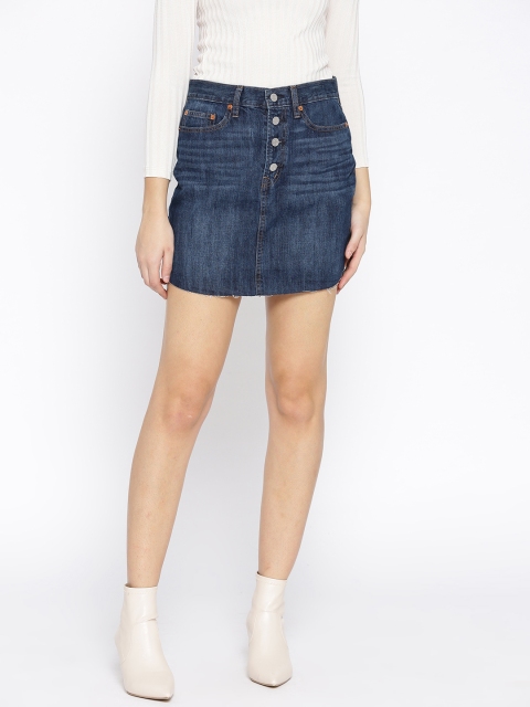 

GAP Blue Medium Wash Denim Pure Cotton Skirt