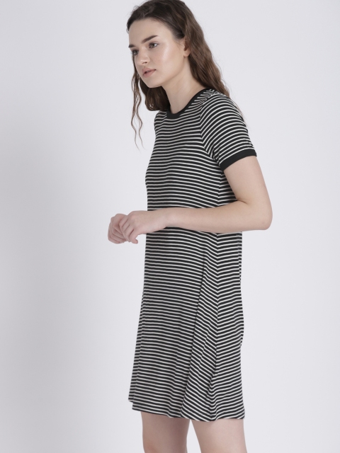 

GAP Women's Black Short Sleeve Ribbed T-Shirt Dress