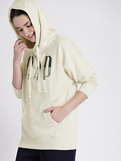 

GAP Women Beige Printed Sweatshirt