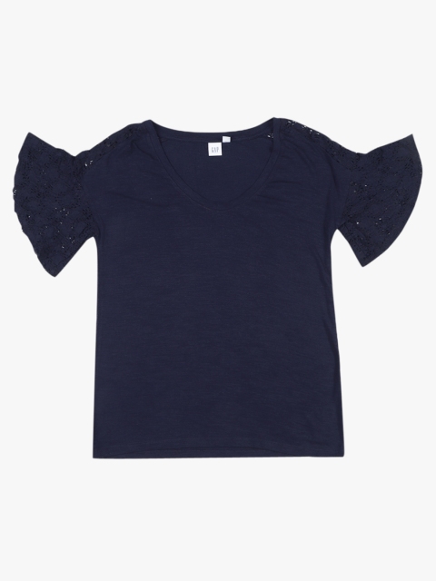 

GAP Women Navy Blue Solid Regular Top