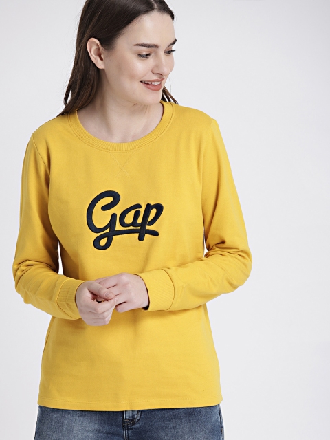 

GAP Women's Yellow Logo Pullover Sweatshirt