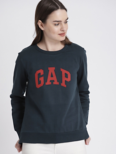 

GAP Women's Navy Blue Logo Pullover Sweatshirt