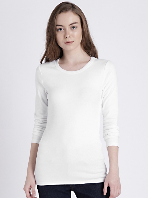 

GAP Women White Modern Long Sleeve Crew Tee