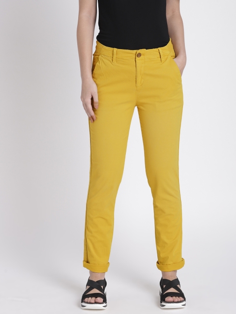 

GAP Women Mustard Yellow Slim Fit Solid Chinos