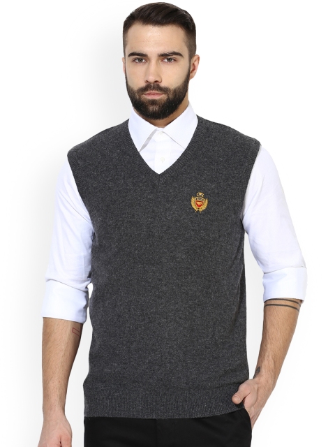 

Red Tape Men Charcoal Grey Solid Sweater Vest