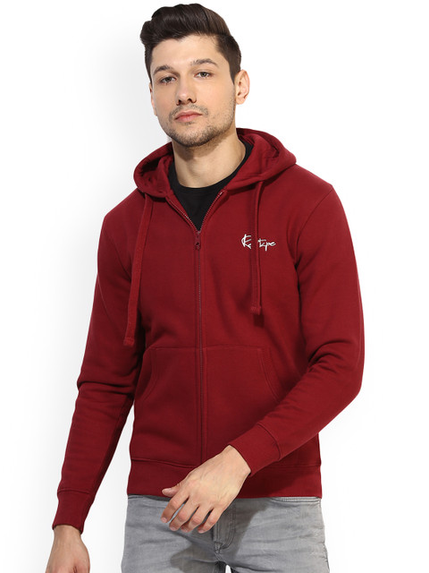 

Red Tape Men Maroon Solid Hooded Sweatshirt